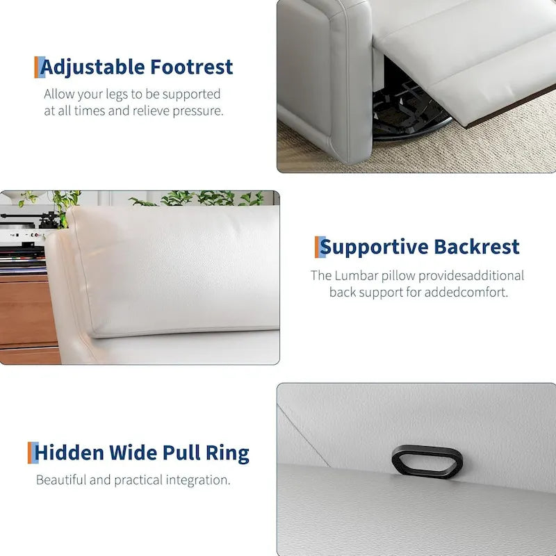 Manual Reclinder, 360 Swivel Rocking Glider Reclinder Chair with Ergonomic Backrest