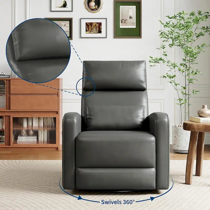 Manual Reclinder, 360 Swivel Rocking Glider Reclinder Chair with Ergonomic Backrest