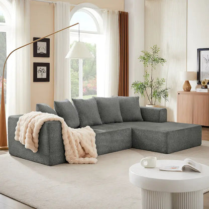 105.2 Cloud Chenille Right L-Shaped Modular Sectional Sofa, 2-Piece Free Combination