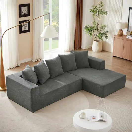 105.2 Cloud Chenille Right L-Shaped Modular Sectional Sofa, 2-Piece Free Combination