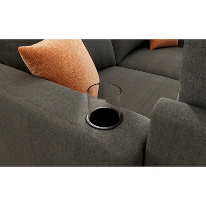 Grey 123 U-Shaped 4-Seater Modular Sectional with Storage Ottomans, Easy to Assemble and Transport