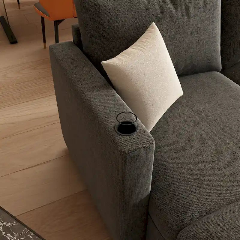 Grey 123 U-Shaped 4-Seater Modular Sectional with Storage Ottomans, Easy to Assemble and Transport