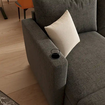 Grey 123 U-Shaped 4-Seater Modular Sectional with Storage Ottomans, Easy to Assemble and Transport