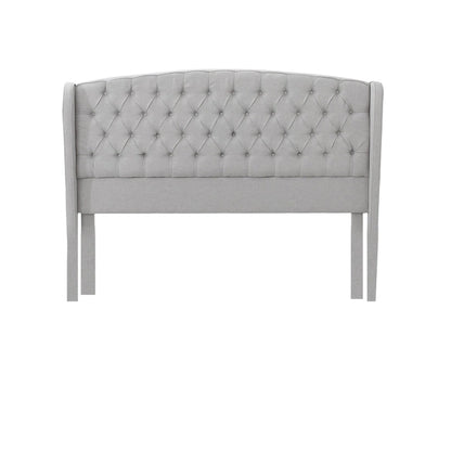 King Size Modern Upholstered Platform Bed with Button-tufted Headboard