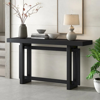 59.1 Modern Solid Wood Console Table with Unique Leg Design for Entryway or Living Room
