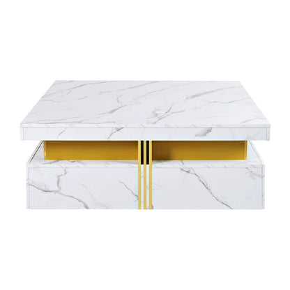 43.3 Modern Square Storage Coffee Table with 4 Drawers for Living Room