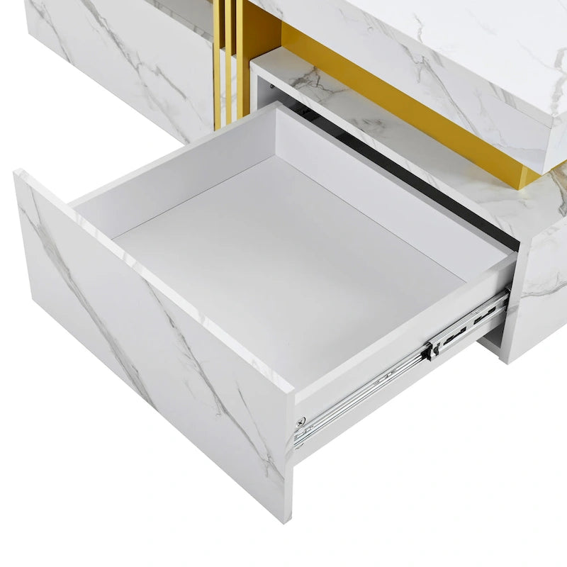 43.3 Modern Square Storage Coffee Table with 4 Drawers for Living Room