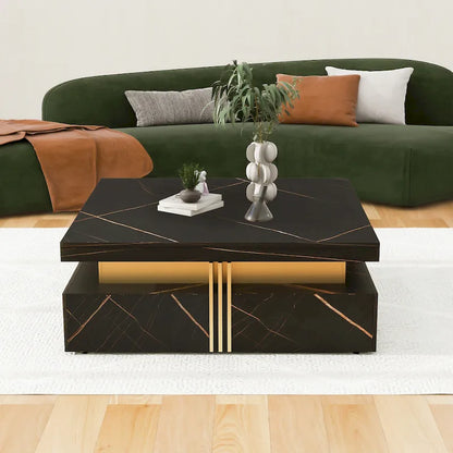 43.3 Modern Square Storage Coffee Table with 4 Drawers for Living Room