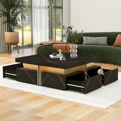 43.3 Modern Square Storage Coffee Table with 4 Drawers for Living Room