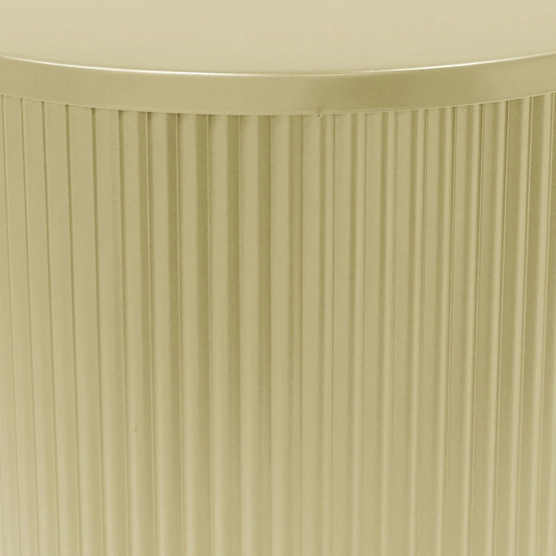 15 Modern Round Side Table with Vertical Stripes and Iron Frame for Living Room or Bedroom