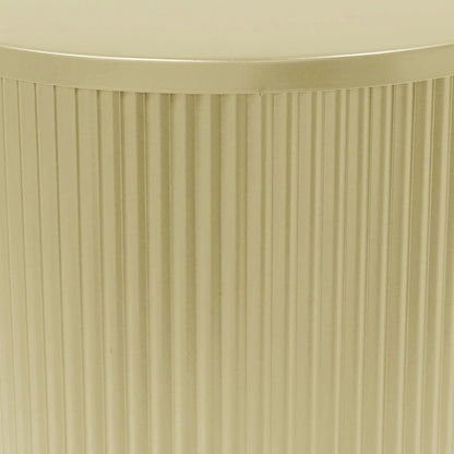 15 Modern Round Side Table with Vertical Stripes and Iron Frame for Living Room or Bedroom