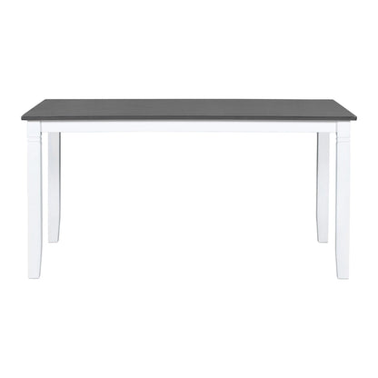 White Farmhouse 6-Piece Wooden Dining Table Set with Rectangular Table & 4 Chairs