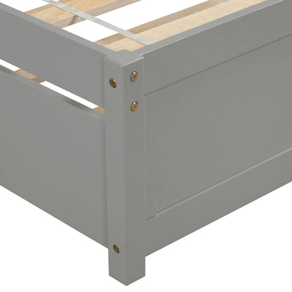 Twin Pine Platform Bed with Trundle & Slat Headboard