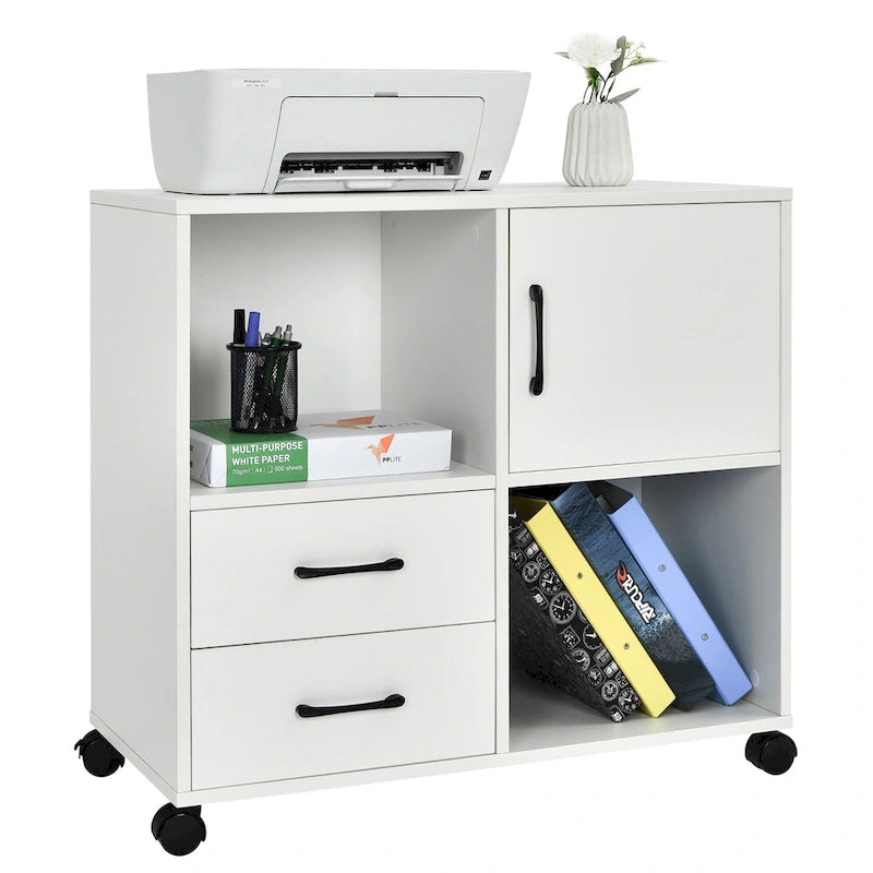 Costway File Cabinet Mobile Lateral Printer Stand with Storage Shelves