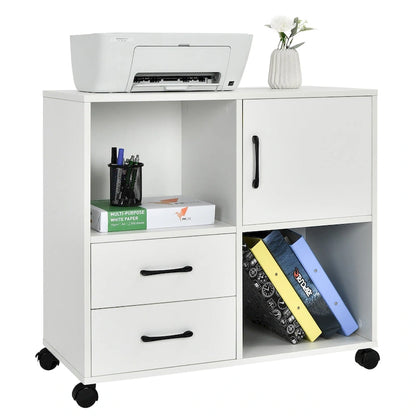 Costway File Cabinet Mobile Lateral Printer Stand with Storage Shelves
