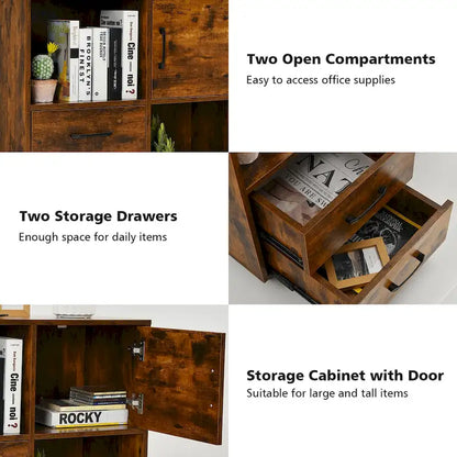 Costway File Cabinet Mobile Lateral Printer Stand with Storage Shelves