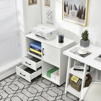 Costway File Cabinet Mobile Lateral Printer Stand with Storage Shelves