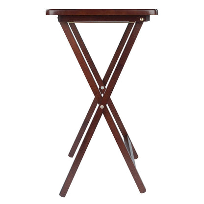 Set of 4 Rich Antique Walnut Folding Single Snack Tables 25.75