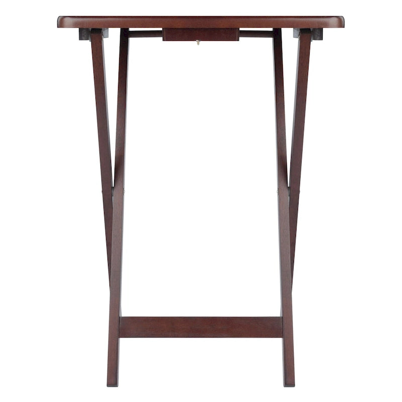 Set of 4 Rich Antique Walnut Folding Single Snack Tables 25.75