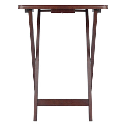 Set of 4 Rich Antique Walnut Folding Single Snack Tables 25.75