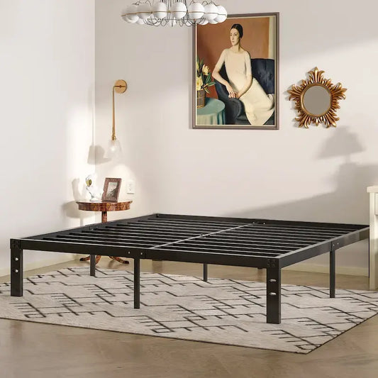 VECELO Kids Bed Frames Queen Size Metal Bed Frames Mattress Foundation(Twin/Full/Queen/King 4 Options)