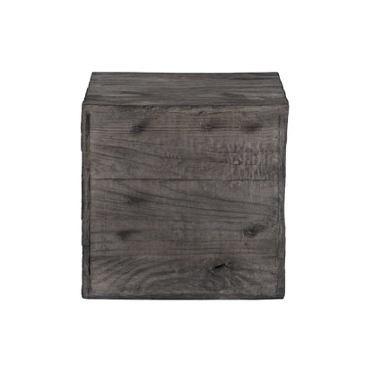 Hagen Rustic Square Wood Crate Side Table