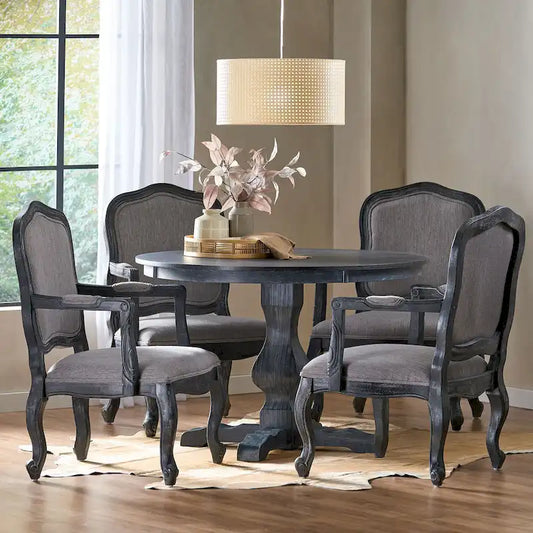 Ardyce Upholstered 5 Piece Circular Dining Set by Christopher Knight Home
