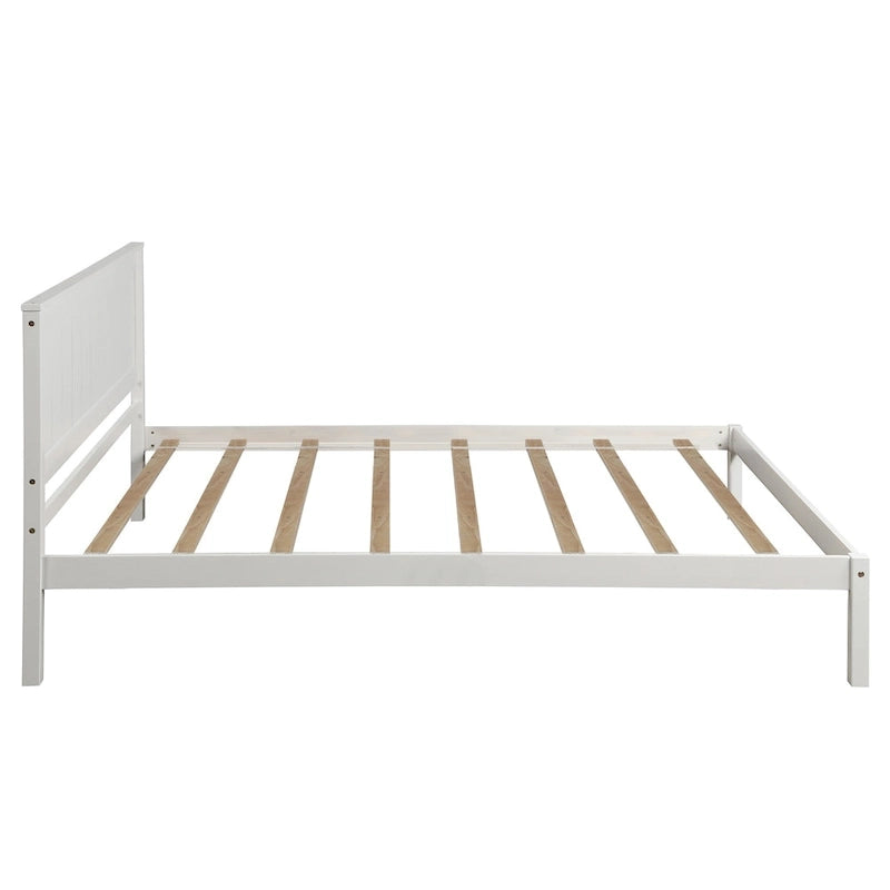 Platform Bed Frame with Headboard, Wood Slat Support