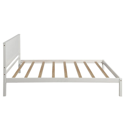 Platform Bed Frame with Headboard, Wood Slat Support