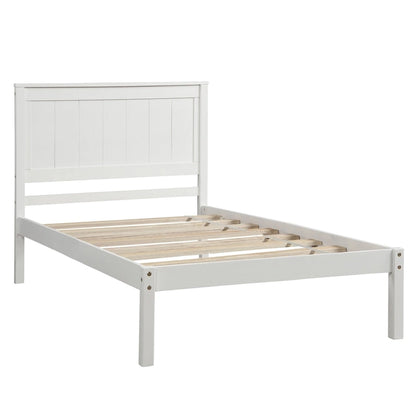 Platform Bed Frame with Headboard, Wood Slat Support