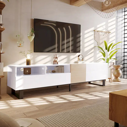 Modern TV Stand for 80 TV with Double Storage Space