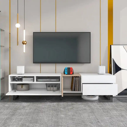 Modern TV Stand for 80 TV with Double Storage Space
