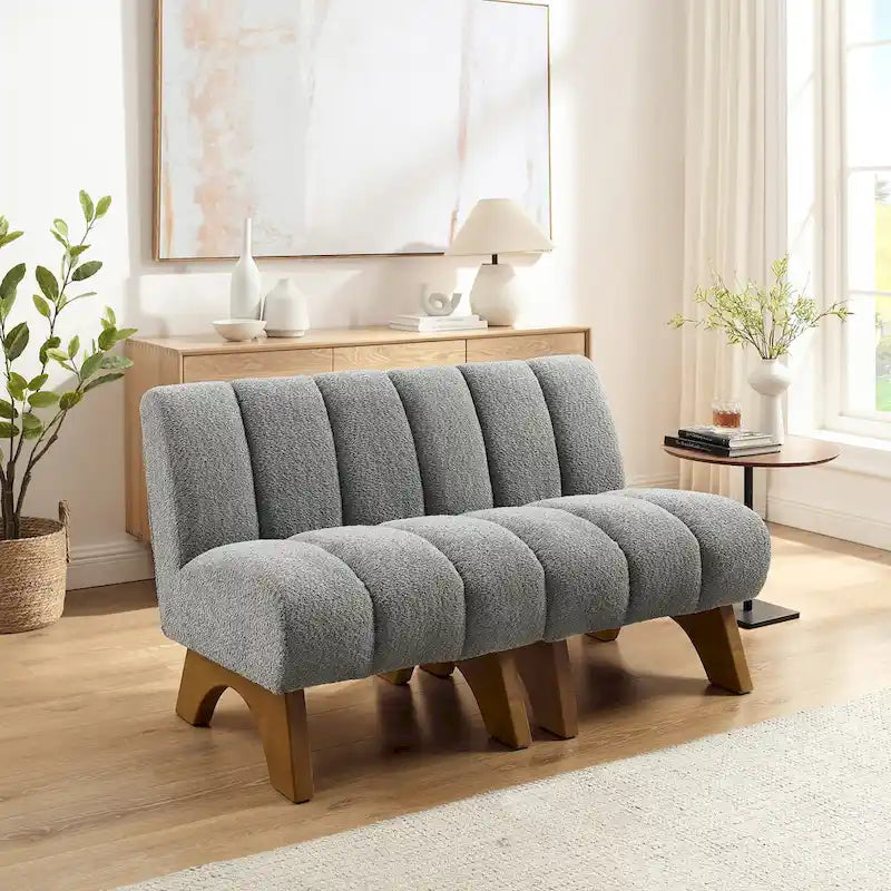 Art Leon Modern Armless Accent Chair Setional Loveseat Sofa