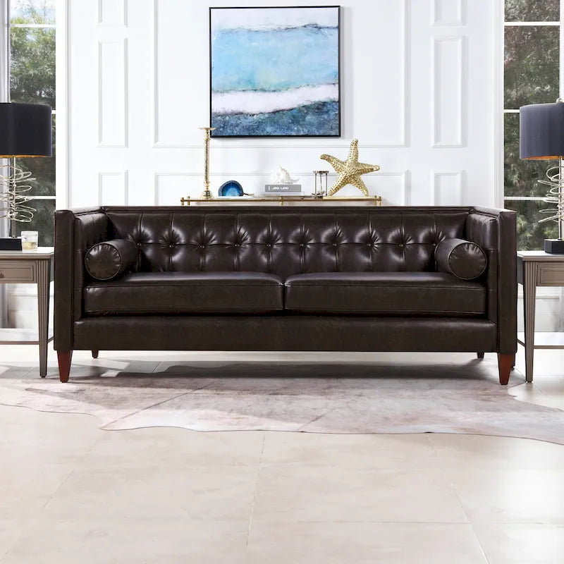 Jack 84 Modern Upholstered Tufted Tuxedo Sofa