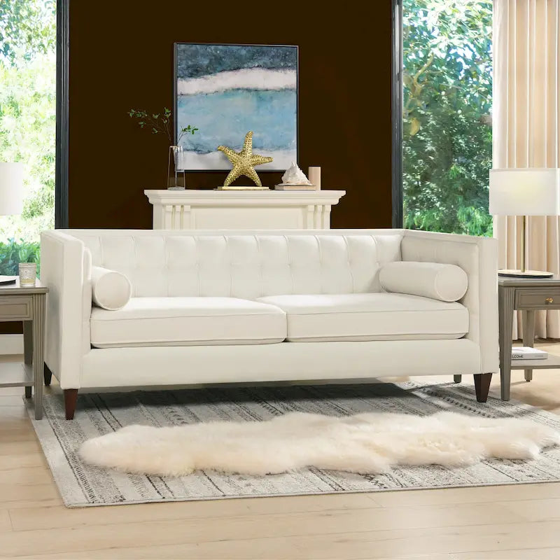 Jack 84 Modern Upholstered Tufted Tuxedo Sofa