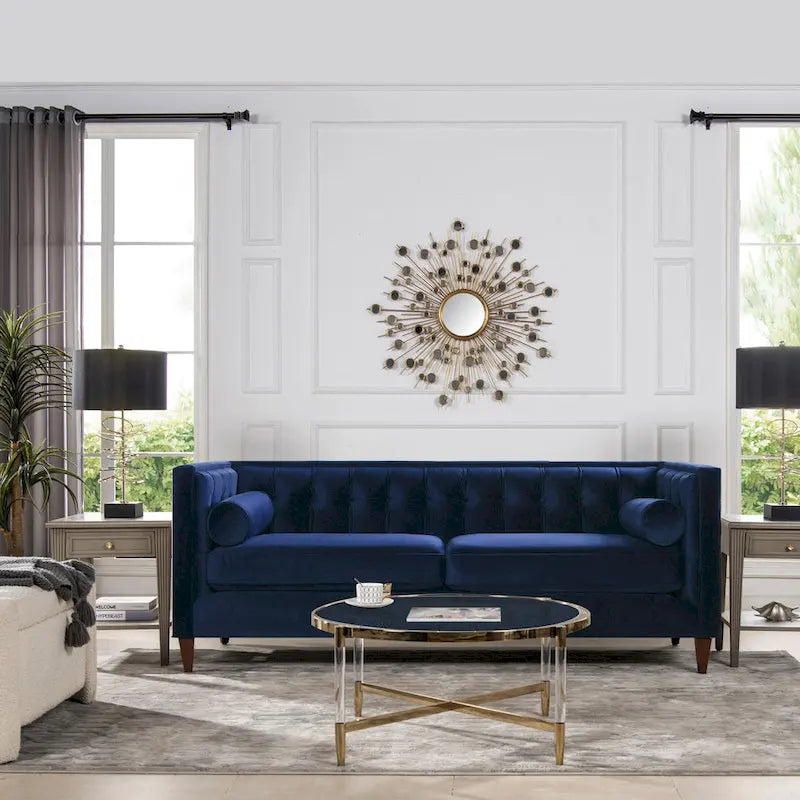 Jack 84 Modern Upholstered Tufted Tuxedo Sofa