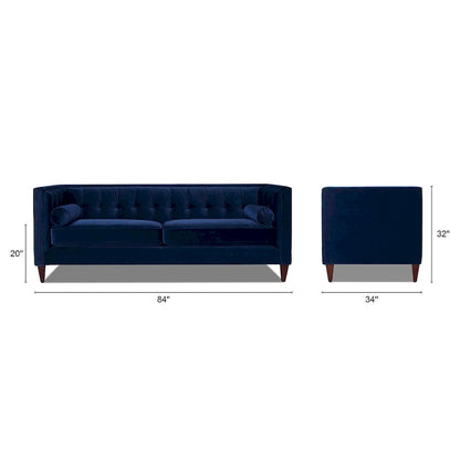 Jack 84 Modern Upholstered Tufted Tuxedo Sofa