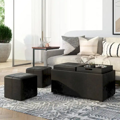 WYNDENHALL Franklin Upholstered 3-piece Ottoman Set
