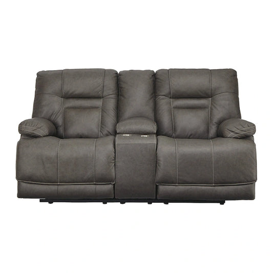 Signature Design by Ashley Wurstrow Leather Power Adjustable Reclining Loveseat - N/A