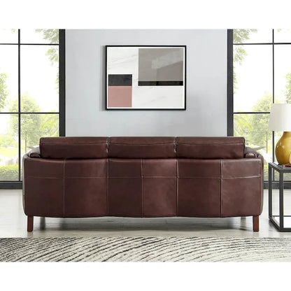 Hydeline Maui Top Grain Leather Sofa and Loveseat Set With Feather, Memory Foam and Springs