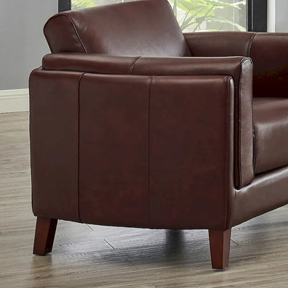 Hydeline Maui Top Grain Leather Sofa and Loveseat Set With Feather, Memory Foam and Springs