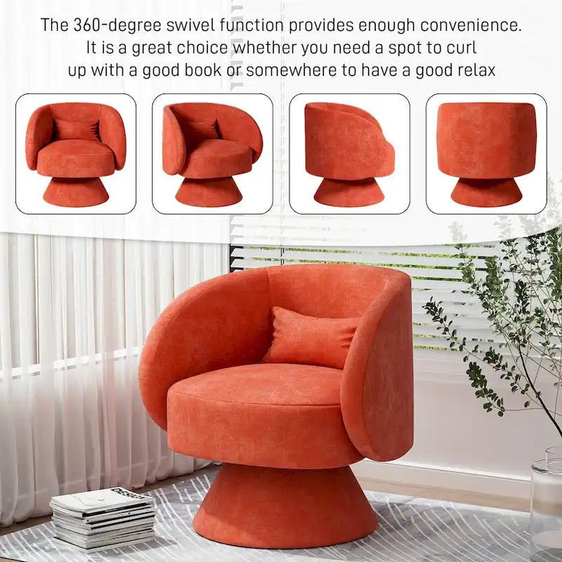 Ouyessir 360 Degree Swivel Cuddle Barrel Sofa Chairs
