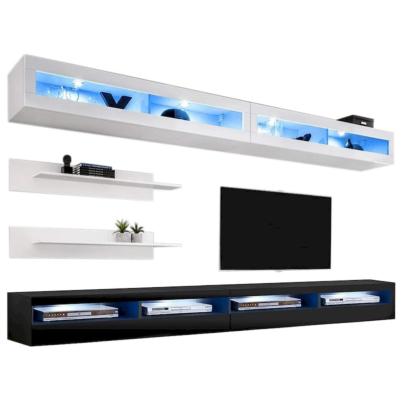 Fly I2 35TV Wall-mounted Floating Modern Entertainment Center Set