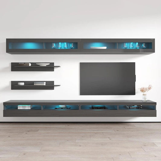 Fly I2 35TV Wall-mounted Floating Modern Entertainment Center Set