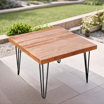 Greenage Wood End Table with Iron Legs