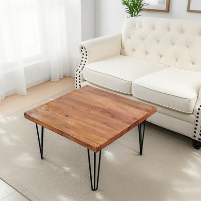 Greenage Wood End Table with Iron Legs