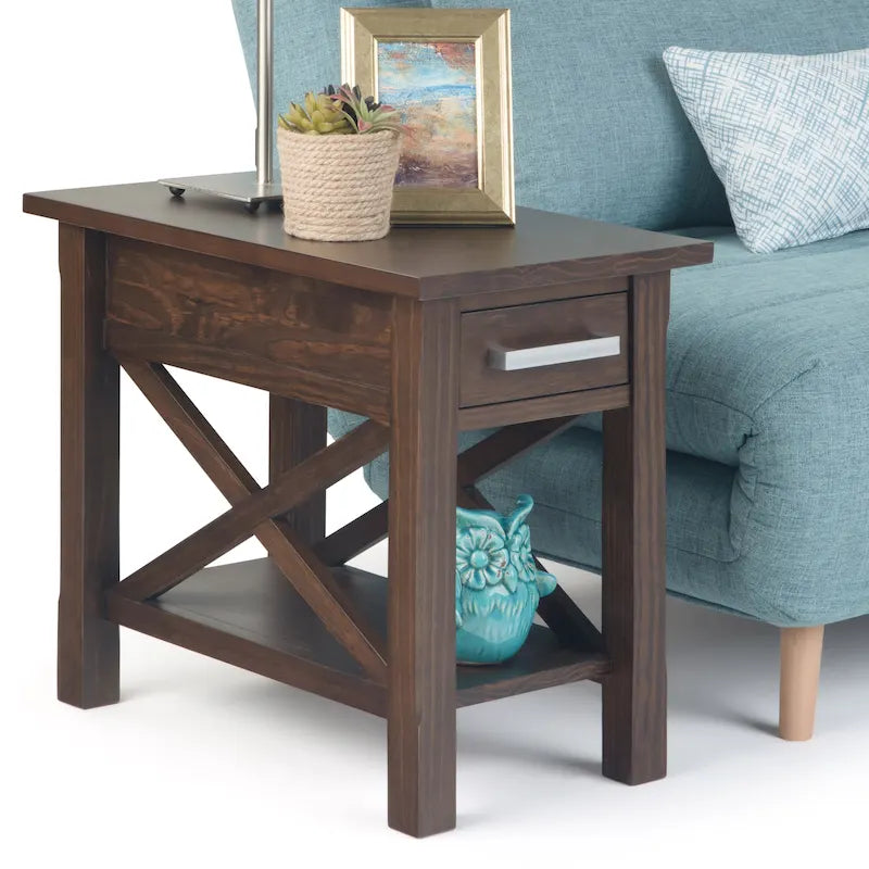 WYNDENHALL Waterloo SOLID WOOD 14 inch Wide Rectangle Contemporary Narrow Side Table - 14 inch Wide