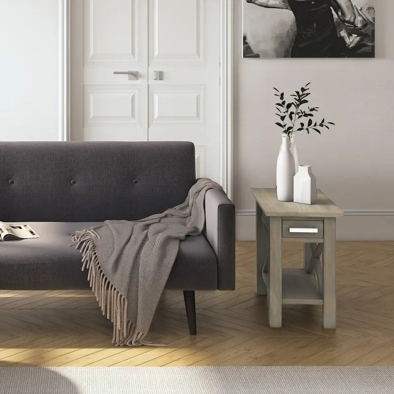 WYNDENHALL Waterloo SOLID WOOD 14 inch Wide Rectangle Contemporary Narrow Side Table - 14 inch Wide