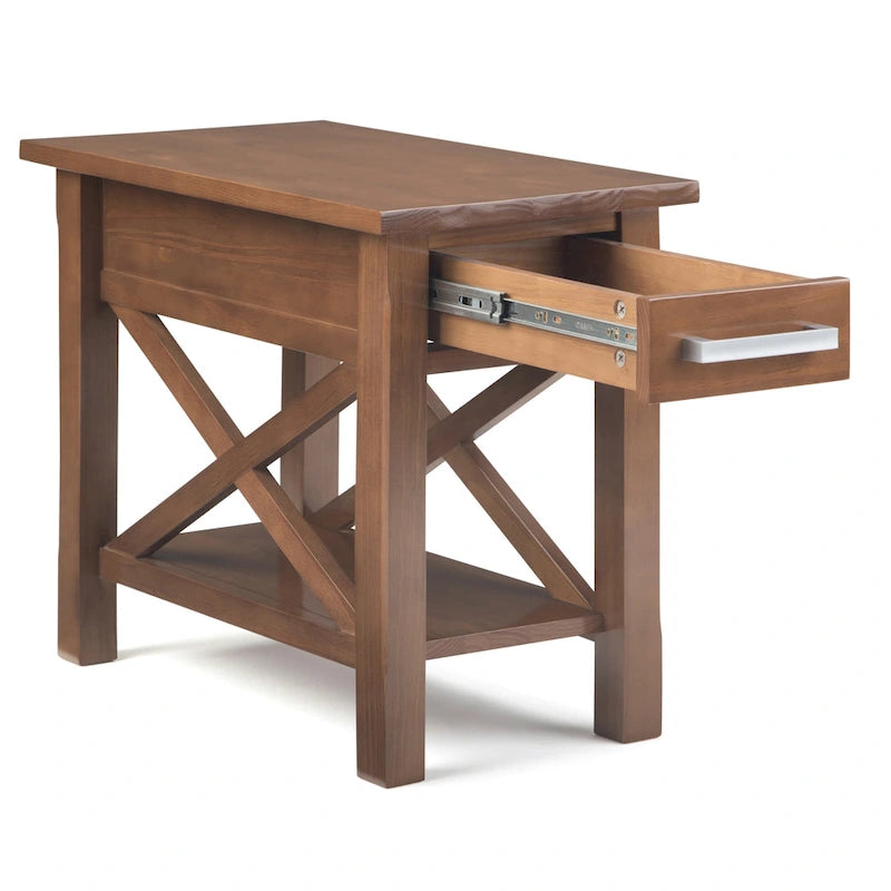 WYNDENHALL Waterloo SOLID WOOD 14 inch Wide Rectangle Contemporary Narrow Side Table - 14 inch Wide