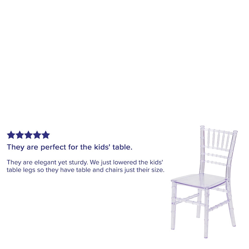 Kids Resin Stacking Chiavari Chairs for Formal Events (Set of 10)
